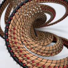 Cathey Byrd, Spanish Dancer, coiled basketry, Longleaf pine needles, waxed linen, glass beads, 10 x 15, photo by Cathey Byrd