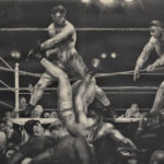 lithograph of a boxing match
