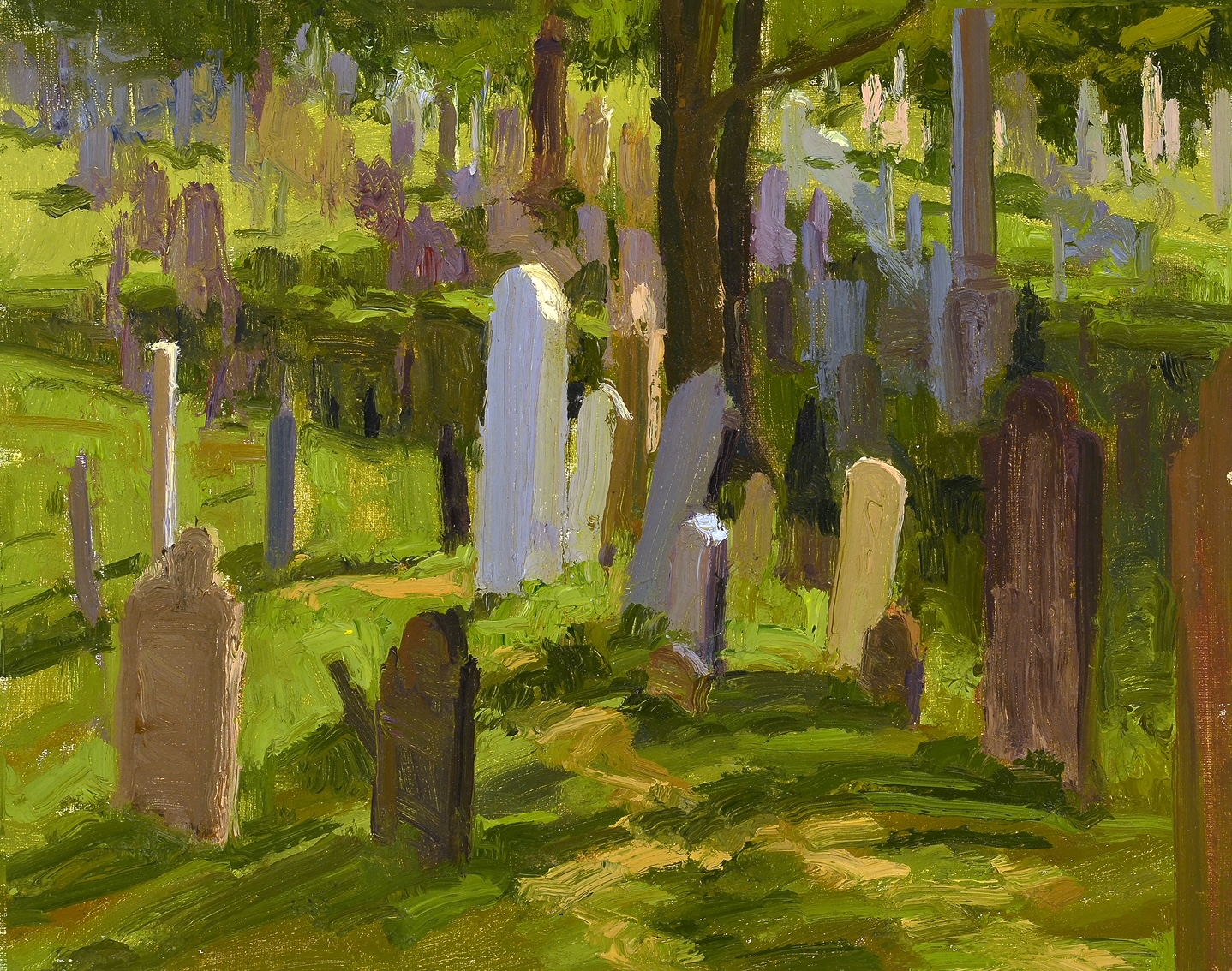 Painting of a graveyard
