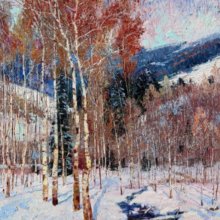 Robert Moore, Winter Virtue, oil on canvas, 5' x 4'