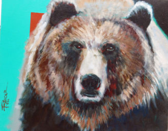 Oil Oil painting of a bear head