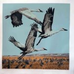 Print of cranes by Hochberg